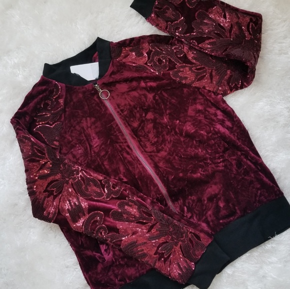 Wine & Sequins Bomber Jacket - Picture 4 of 4